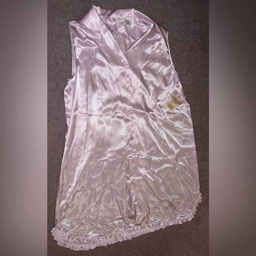 Elegant Pink Satin Nightgown